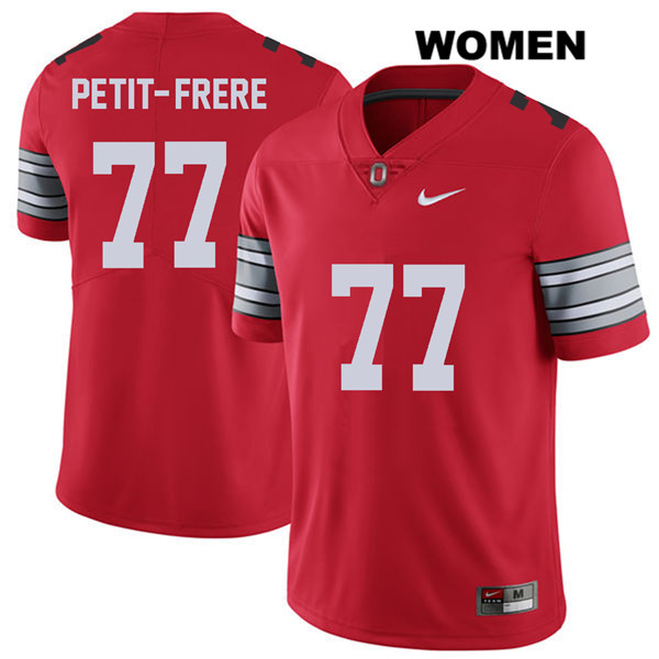 Ohio State Buckeyes Women's Nicholas Petit-Frere #77 Red Authentic Nike 2018 Spring Game College NCAA Stitched Football Jersey GX19I35KN